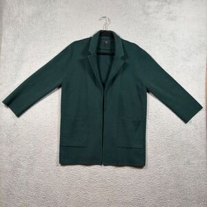 J. CREW 365 Sophie Open Front Sweater Blazer Merino Wool Forest Green Women's M